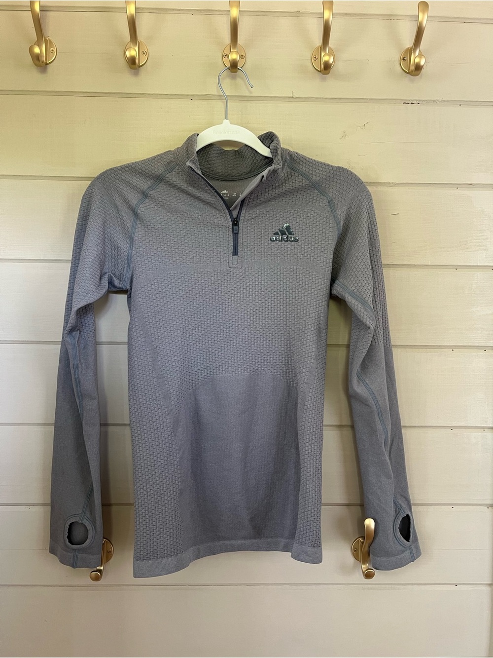 adidas Heather Gray Quarter-Zip Athletic Pullover
